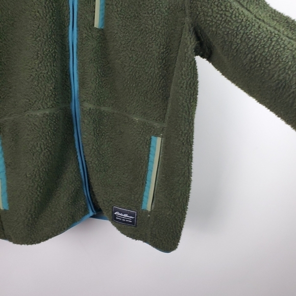 Eddie Bauer Green Sherpa Zip Jacket Men XL - Picture 5 of 11